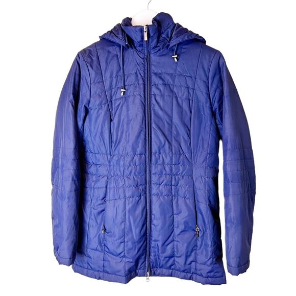 Lands‎ End Blue Hooded Puffer Jacket - Picture 1 of 9